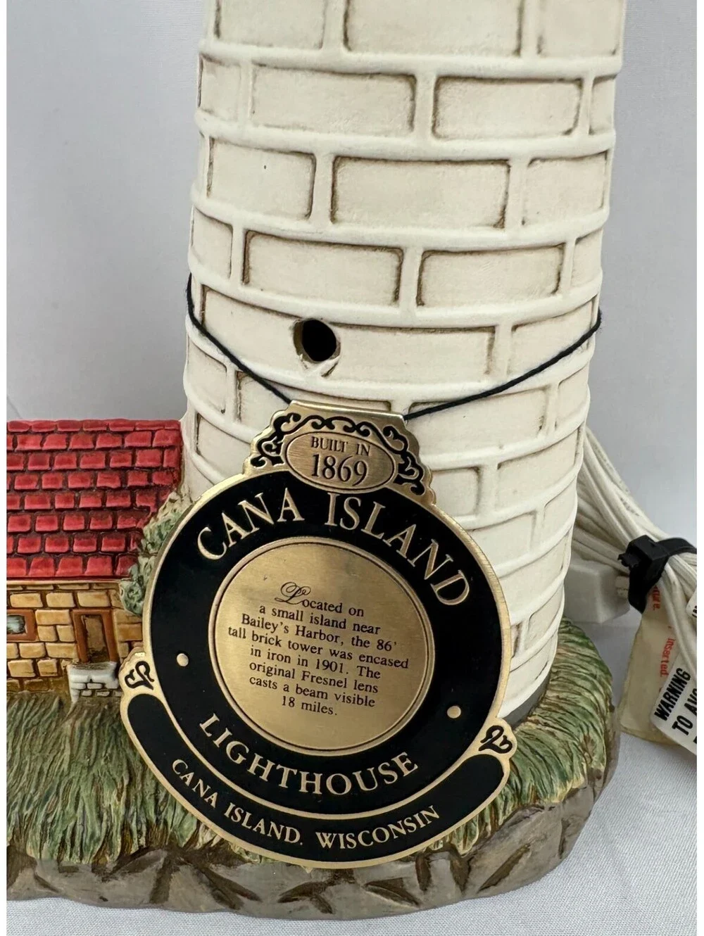 Vintage 1993 Geo. Z. Lefton Cana Island Lighthouse Accent Lamp 01117
